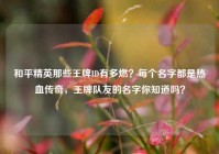 和平精英那些王牌ID有多燃？每个名字都是热血传奇，王牌队友的名字你知道吗？