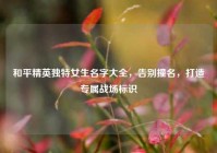 和平精英独特女生名字大全，告别撞名，打造专属战场标识