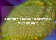 不想被打扰？王者荣耀在线状态隐藏全攻略，轻松开启隐身模式