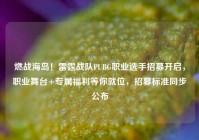 燃战海岛！雷霆战队PUBG职业选手招募开启，职业舞台+专属福利等你就位，招募标准同步公布