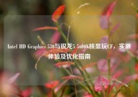 Intel HD Graphics 530与锐龙5 5600X核显玩CF，实测体验及优化指南
