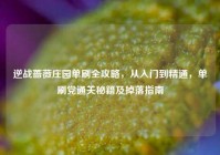 逆战蔷薇庄园单刷全攻略，从入门到精通，单刷党通关秘籍及掉落指南