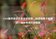 CSGO服务器状态查询全指南，快速排查卡顿掉线，破解查询不到难题