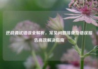 逆战调试错误全解析，常见问题排查及错误报告高效解决指南