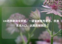 LOL惩罚查询全攻略，一键掌握账号状态，找准系统入口，远离违规困扰