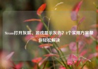 Steam打开灰屏、游戏显示灰色？8个实用方案帮你轻松解决
