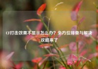 CF打击效果不显示怎么办？全方位排查与解决攻略来了