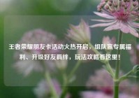 王者荣耀朋友卡活动火热开启，组队赢专属福利、升级好友羁绊，玩法攻略看这里！