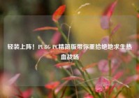 轻装上阵！PUBG PC精简版带你重拾绝地求生热血战场