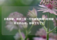 王者荣耀，抠出三室一厅的尴尬瞬间+尬到脚抠地的台词，你中了几个？