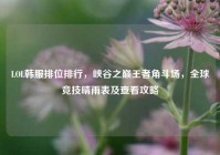 LOL韩服排位排行，峡谷之巅王者角斗场，全球竞技晴雨表及查看攻略