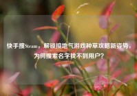 快手搜Steam，解锁接地气游戏种草攻略新姿势，为何搜索名字找不到用户？