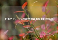 白纸之上，CSGO绘就热血青春里的白给篇章