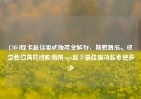 CSGO显卡最佳驱动版本全解析，帧数暴涨、稳定性拉满的终极指南csgo显卡最佳驱动版本是多少