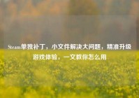 Steam单独补丁，小文件解决大问题，精准升级游戏体验，一文教你怎么用