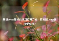 解锁COD16硬核战场新打开方式，英文版COD16支持中文吗？