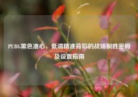 PUBG黑色准心，低调精准背后的战场制胜密码及设置指南