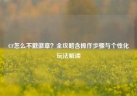 CF怎么不戴徽章？全攻略含操作步骤与个性化玩法解读