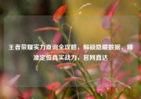 王者荣耀实力查询全攻略，解锁隐藏数据，精准定位真实战力，官网直达