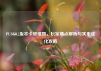 PUBG8.2版本卡顿难题，玩家痛点解析与实用优化攻略