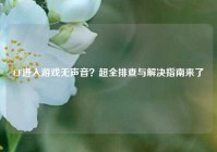 CF进入游戏无声音？超全排查与解决指南来了