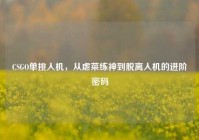 CSGO单挑人机，从虐菜练神到脱离人机的进阶密码