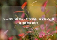 Steam账号违规警示，红线勿碰，安全牢记，遇违规该如何应对？