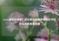 Steam语音在哪里？这份查找指南帮你轻松开启好友游戏语音沟通