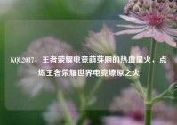 KQL2017，王者荣耀电竞萌芽期的热血星火，点燃王者荣耀世界电竞燎原之火