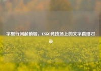 字里行间起硝烟，CSGO竞技场上的文字直播对决