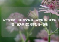 东元变频器CF00报警全解析，故障根源、排查流程、解决策略及报警代码一览表