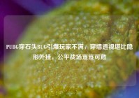PUBG穿石头BUG引爆玩家不满，穿墙透视堪比隐形外挂，公平战场岌岌可危