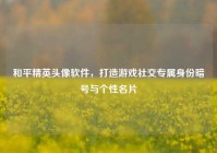 和平精英头像软件，打造游戏社交专属身份暗号与个性名片