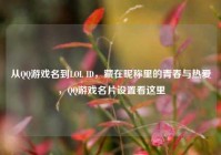 从QQ游戏名到LOL ID，藏在昵称里的青春与热爱，QQ游戏名片设置看这里