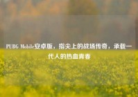 PUBG Mobile安卓版，指尖上的战场传奇，承载一代人的热血青春
