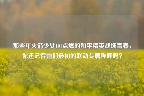 那些年火箭少女101点燃的和平精英战场青春，你还记得她们最初的联动专属称呼吗？