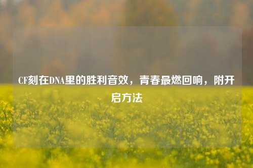 CF刻在DNA里的胜利音效,青春最燃回响,附开启方法
