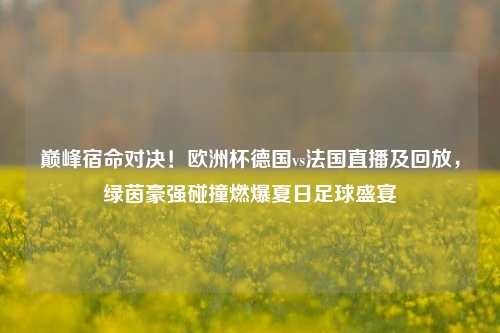 巅峰宿命对决!欧洲杯德国vs法国直播及回放,绿茵豪强碰撞燃爆夏日足球盛宴