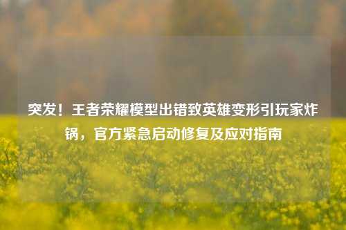 突发！王者荣耀模型出错致英雄变形引玩家炸锅，官方紧急启动修复及应对指南