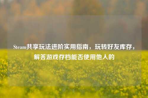 Steam共享玩法进阶实用指南,玩转好友库存,解答游戏存档能否使用他人的