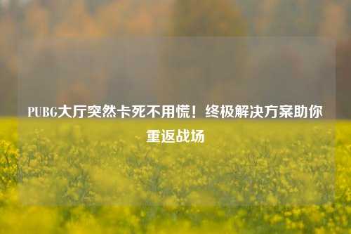 PUBG大厅突然卡死不用慌！终极解决方案助你重返战场