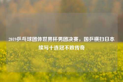 2019乒乓球团体世界杯男团决赛，国乒横扫日本续写十连冠不败传奇