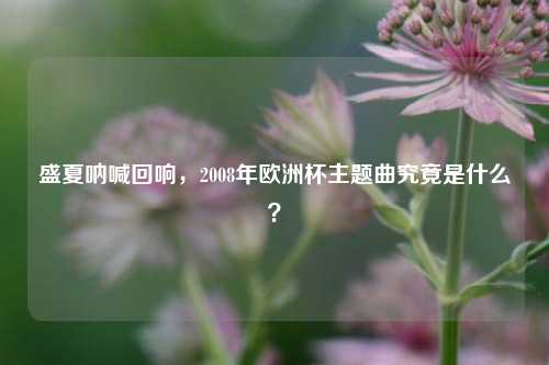 盛夏呐喊回响，2008年欧洲杯主题曲究竟是什么？