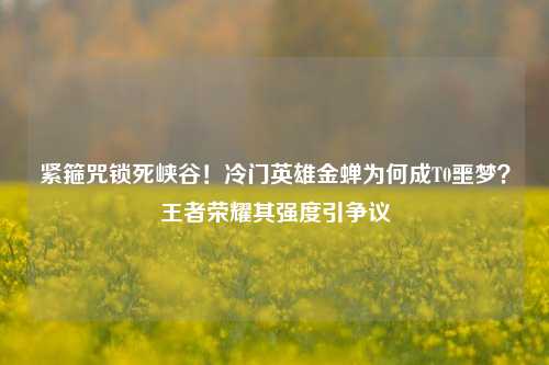 紧箍咒锁死峡谷！冷门英雄金蝉为何成T0噩梦？王者荣耀其强度引争议