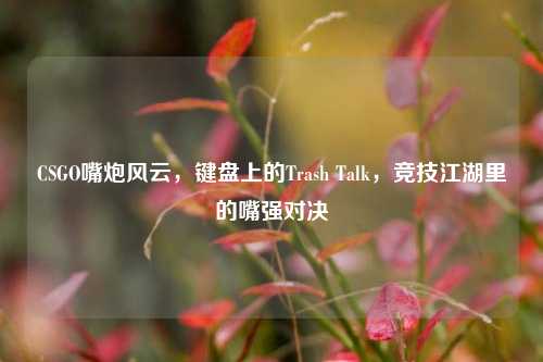 CSGO嘴炮风云,键盘上的Trash Talk,竞技江湖里的嘴强对决