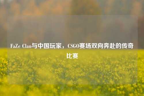 FaZe Clan与中国玩家，CSGO赛场双向奔赴的传奇比赛
