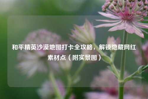 和平精英沙漠地图打卡全攻略，解锁隐藏网红素材点（附实景图）
