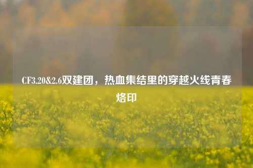 CF3.20&2.6双建团,热血集结里的穿越火线青春烙印