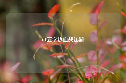 CF五字热血战江湖