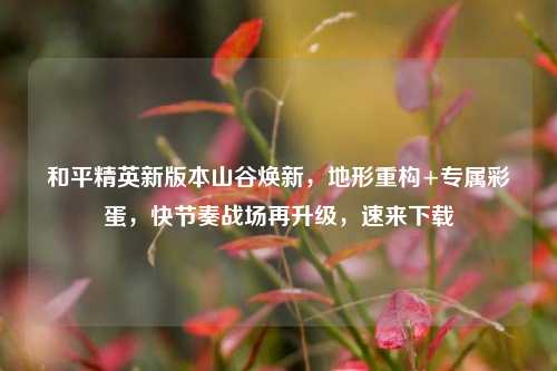 和平精英新版本山谷焕新,地形重构+专属彩蛋,快节奏战场再升级,速来下载